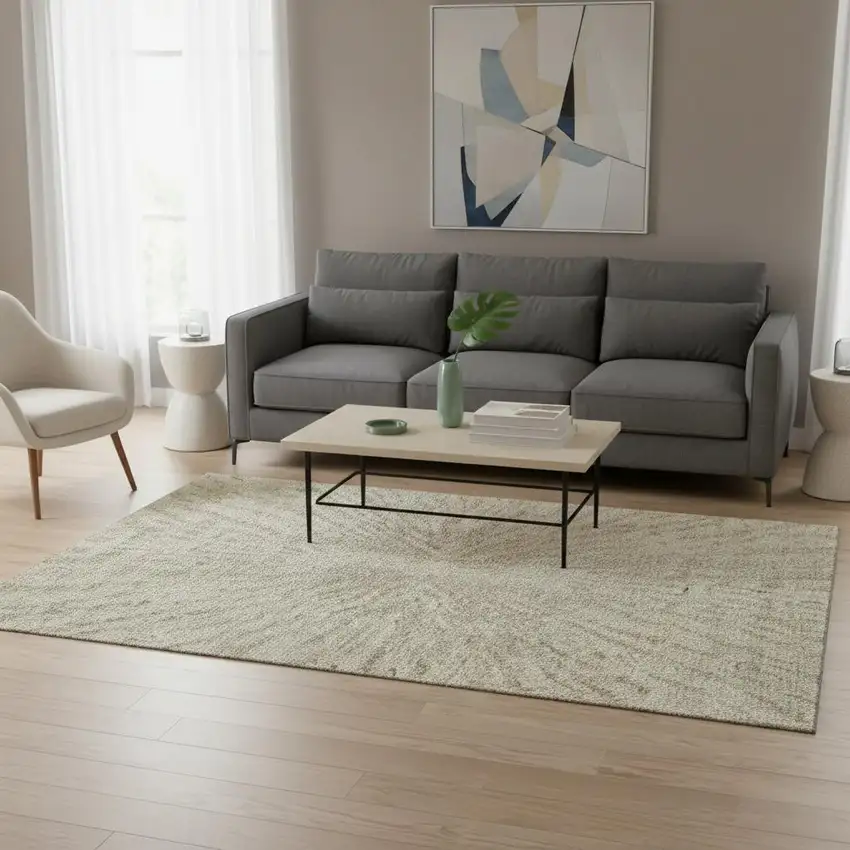 Taupe And Beige Zebra Print Washable Area Rug With UV Protection Photo 2