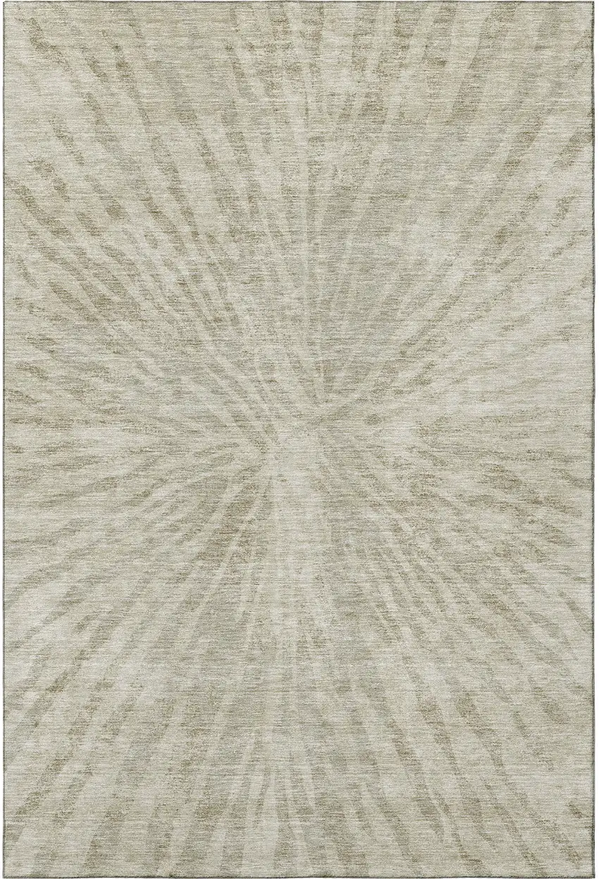 Taupe And Beige Zebra Print Washable Area Rug With UV Protection Photo 3