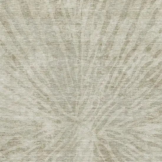 Taupe And Beige Zebra Print Washable Area Rug With UV Protection Photo 3