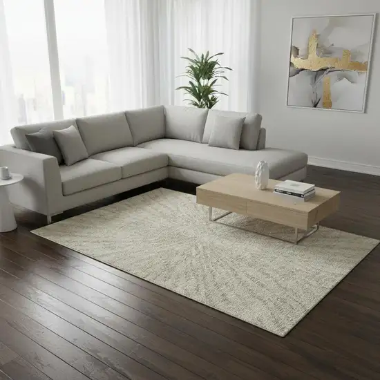 Taupe And Beige Zebra Print Washable Area Rug With UV Protection Photo 2