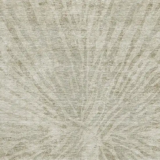 Taupe And Beige Zebra Print Washable Area Rug With UV Protection Photo 3