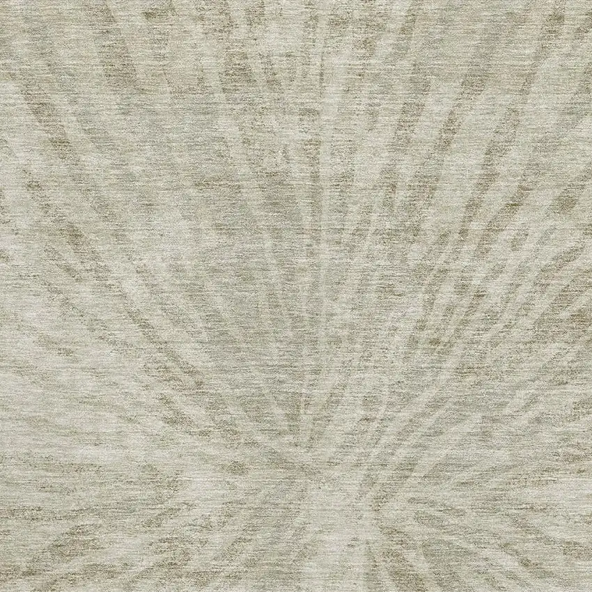 Taupe And Beige Zebra Print Washable Area Rug With UV Protection Photo 3