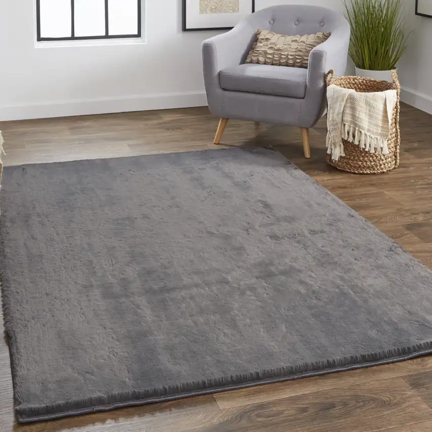 Taupe And Black Shag Area Rug Photo 7