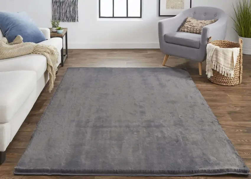 Taupe And Black Shag Area Rug Photo 6