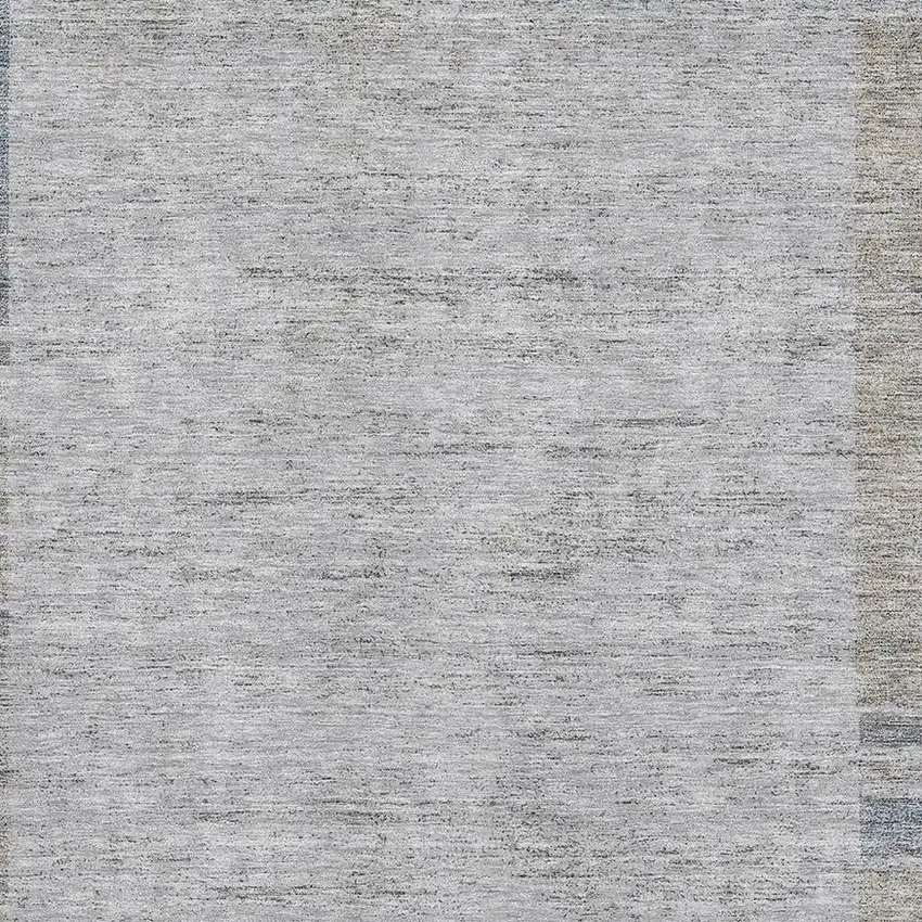 Taupe And Blue Geometric Washable Area Rug With UV Protection Photo 2