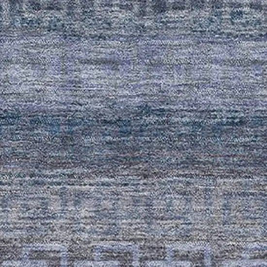 Taupe And Blue Striped Washable Area Rug With UV Protection Photo 7