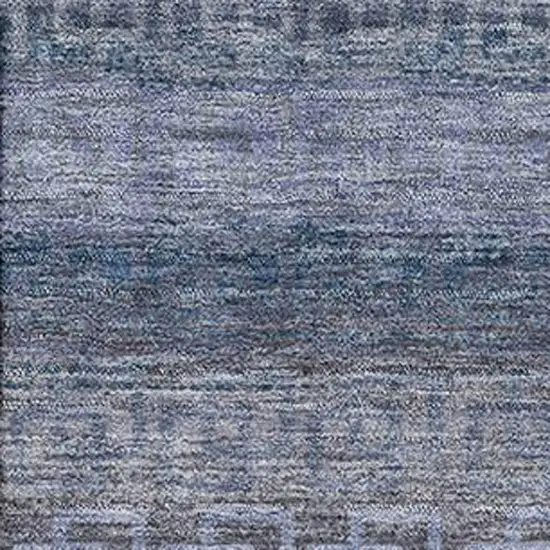 Taupe And Blue Striped Washable Area Rug With UV Protection Photo 6
