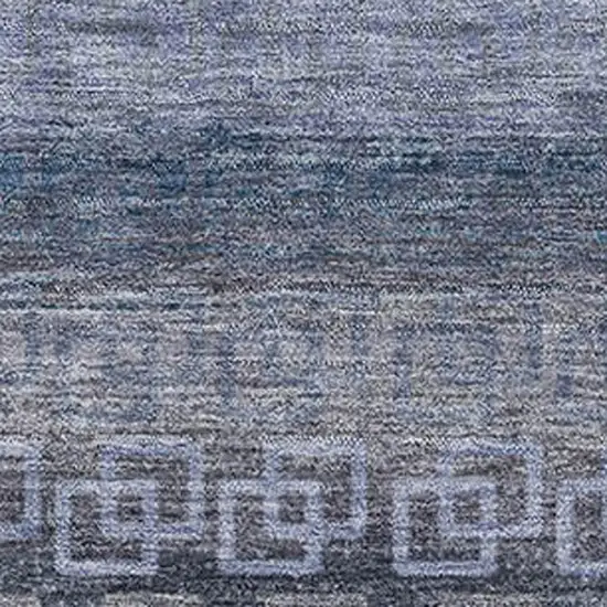 Taupe And Blue Striped Washable Area Rug With UV Protection Photo 7