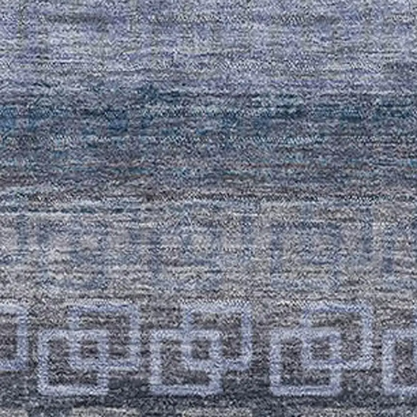 Taupe And Blue Striped Washable Area Rug With UV Protection Photo 7