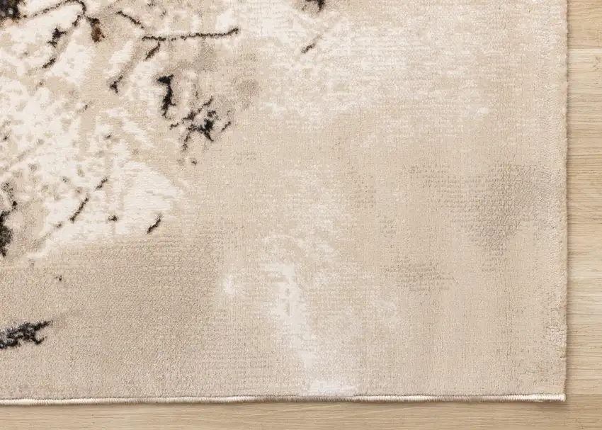 Taupe And Brown Abstract Area Rug Photo 7