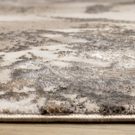 Taupe And Brown Abstract Area Rug Photo 9