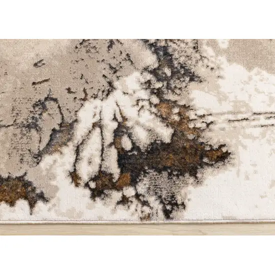 Taupe And Brown Abstract Area Rug Photo 9