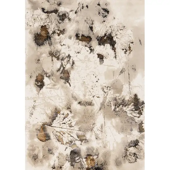 Taupe And Brown Abstract Area Rug Photo 2