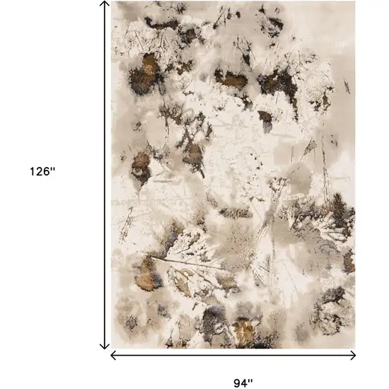 Taupe And Brown Abstract Area Rug Photo 3