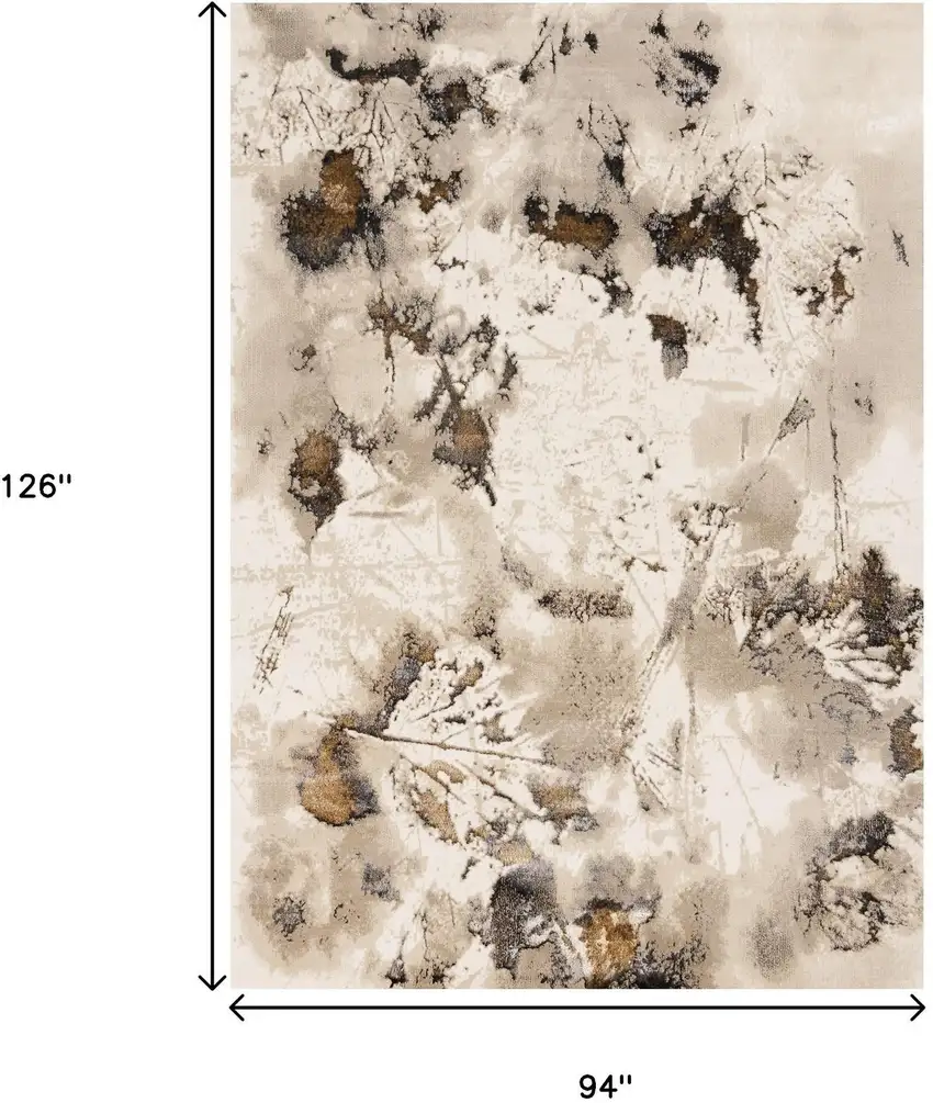 Taupe And Brown Abstract Area Rug Photo 3