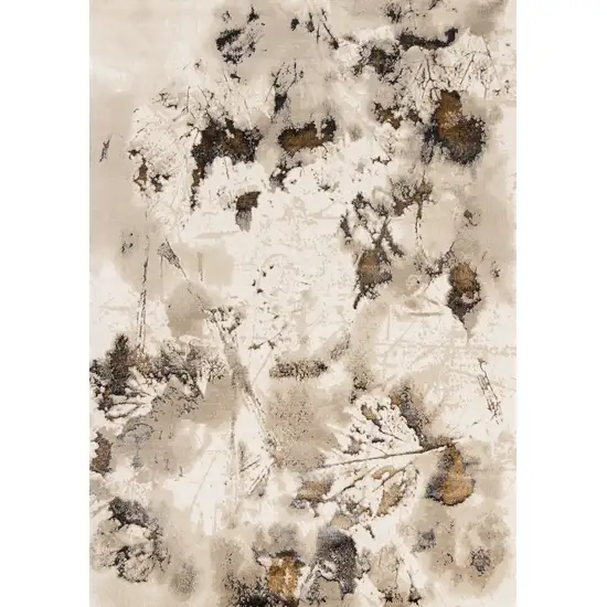 Taupe And Brown Abstract Area Rug Photo 5