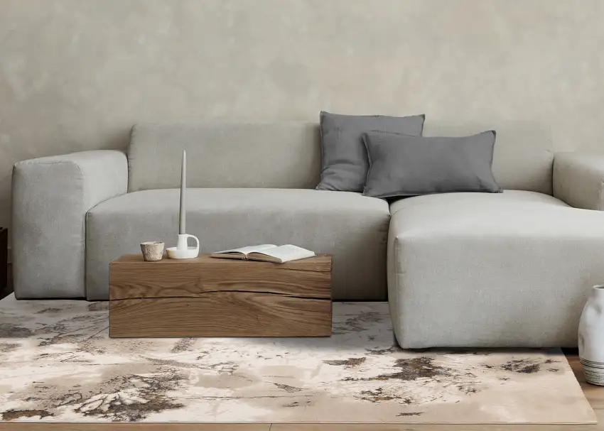 Taupe And Brown Abstract Area Rug Photo 7