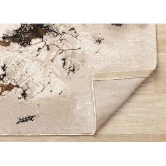 Taupe And Brown Abstract Area Rug Photo 9