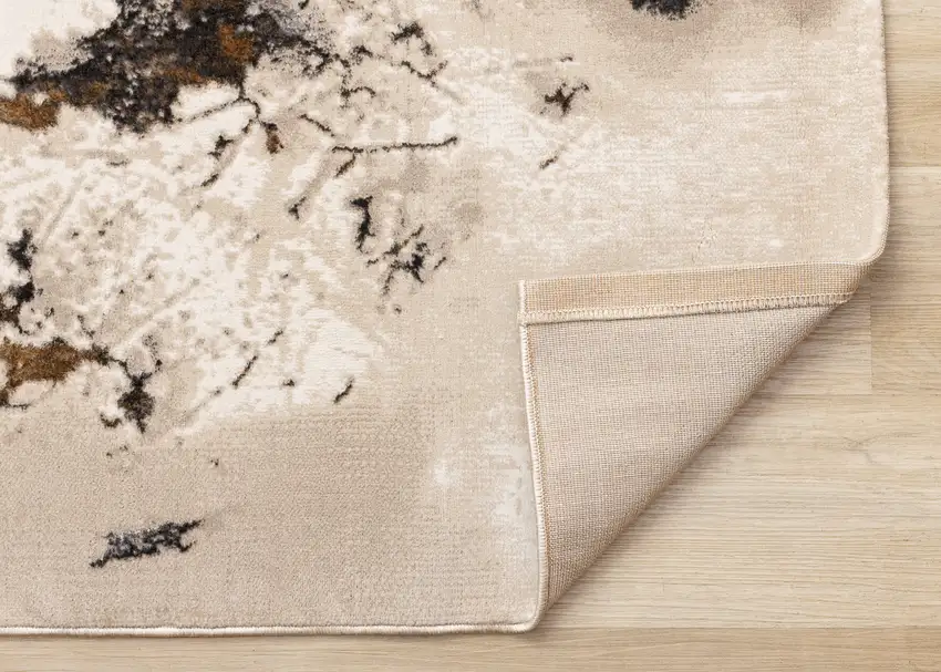 Taupe And Brown Abstract Area Rug Photo 9