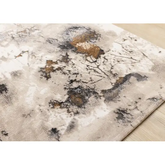 Taupe And Brown Abstract Area Rug Photo 8