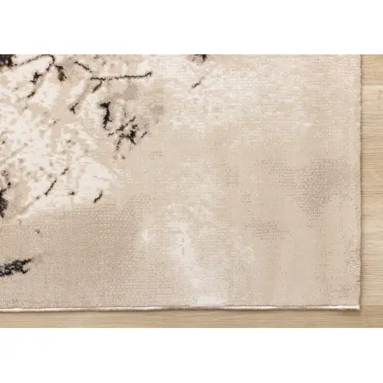 Taupe And Brown Abstract Area Rug Photo 9