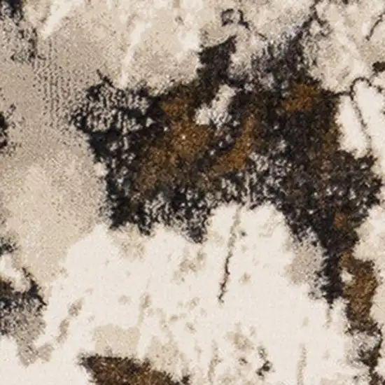 Taupe And Brown Abstract Area Rug Photo 4