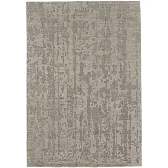 Taupe And Brown Abstract Hand Woven Area Rug Photo 2