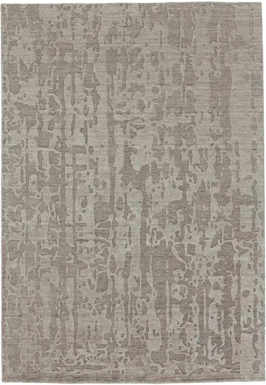 Taupe And Brown Abstract Hand Woven Area Rug Photo 2