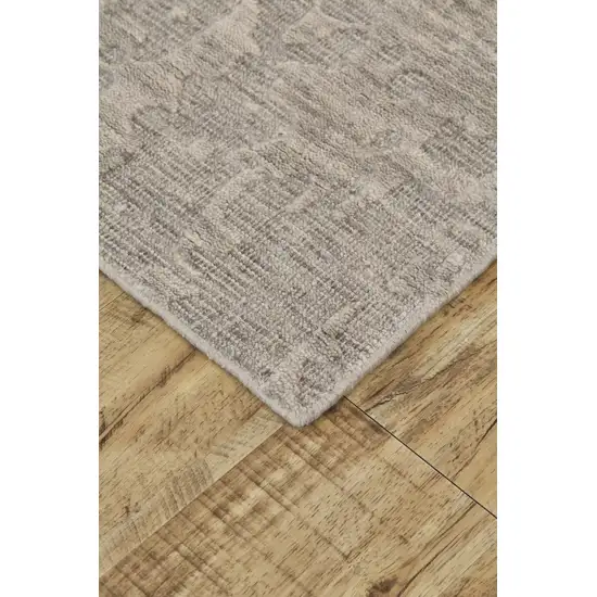 Taupe And Brown Abstract Hand Woven Area Rug Photo 3