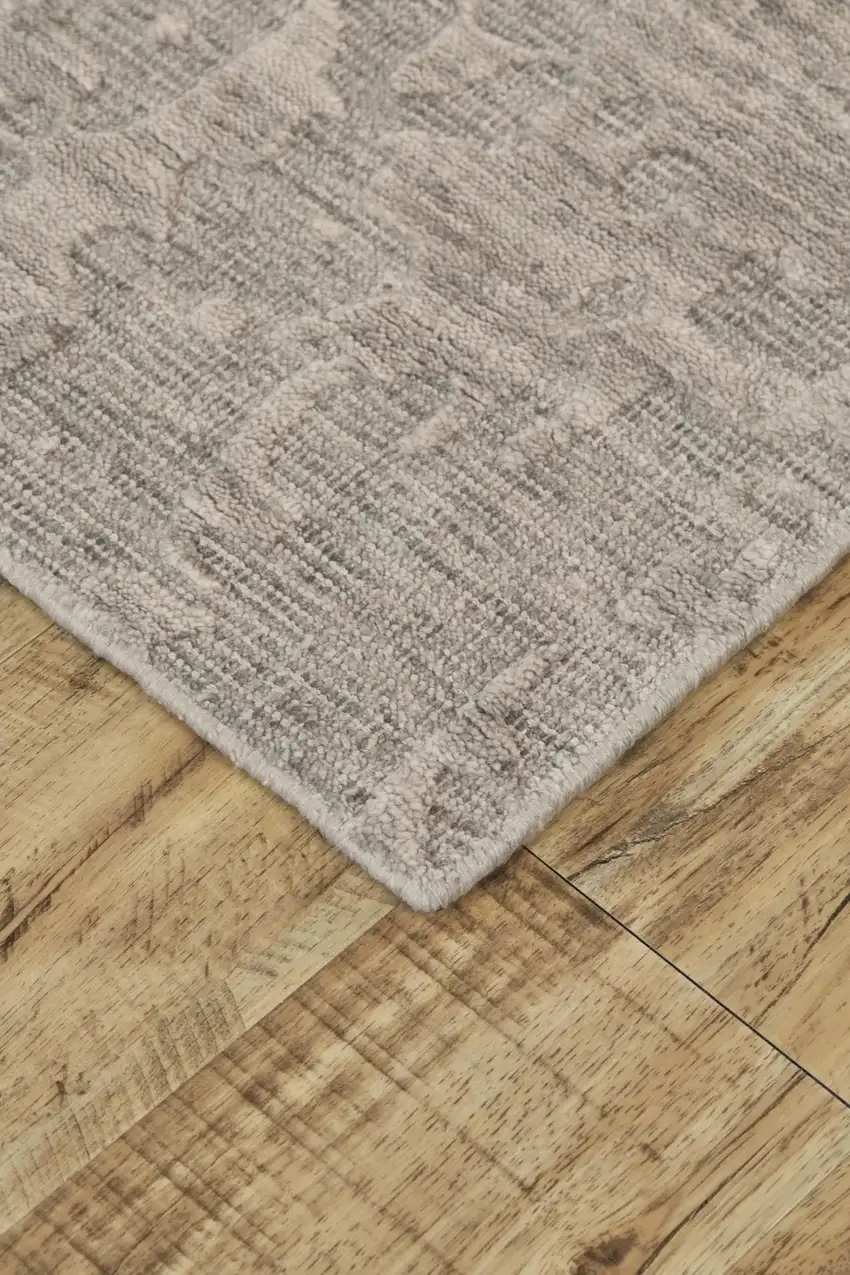 Taupe And Brown Abstract Hand Woven Area Rug Photo 3