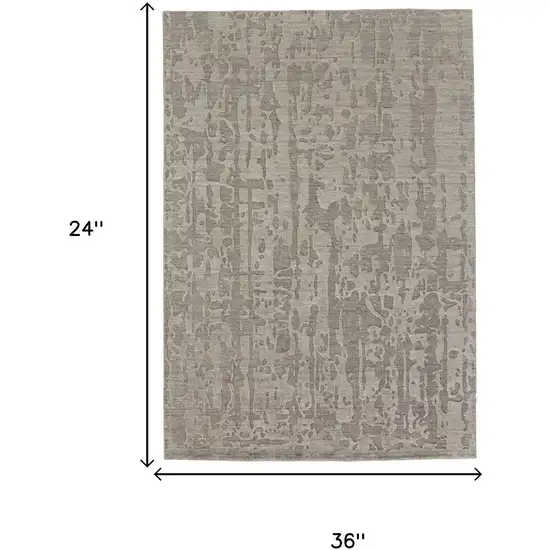 Taupe And Brown Abstract Hand Woven Area Rug Photo 5