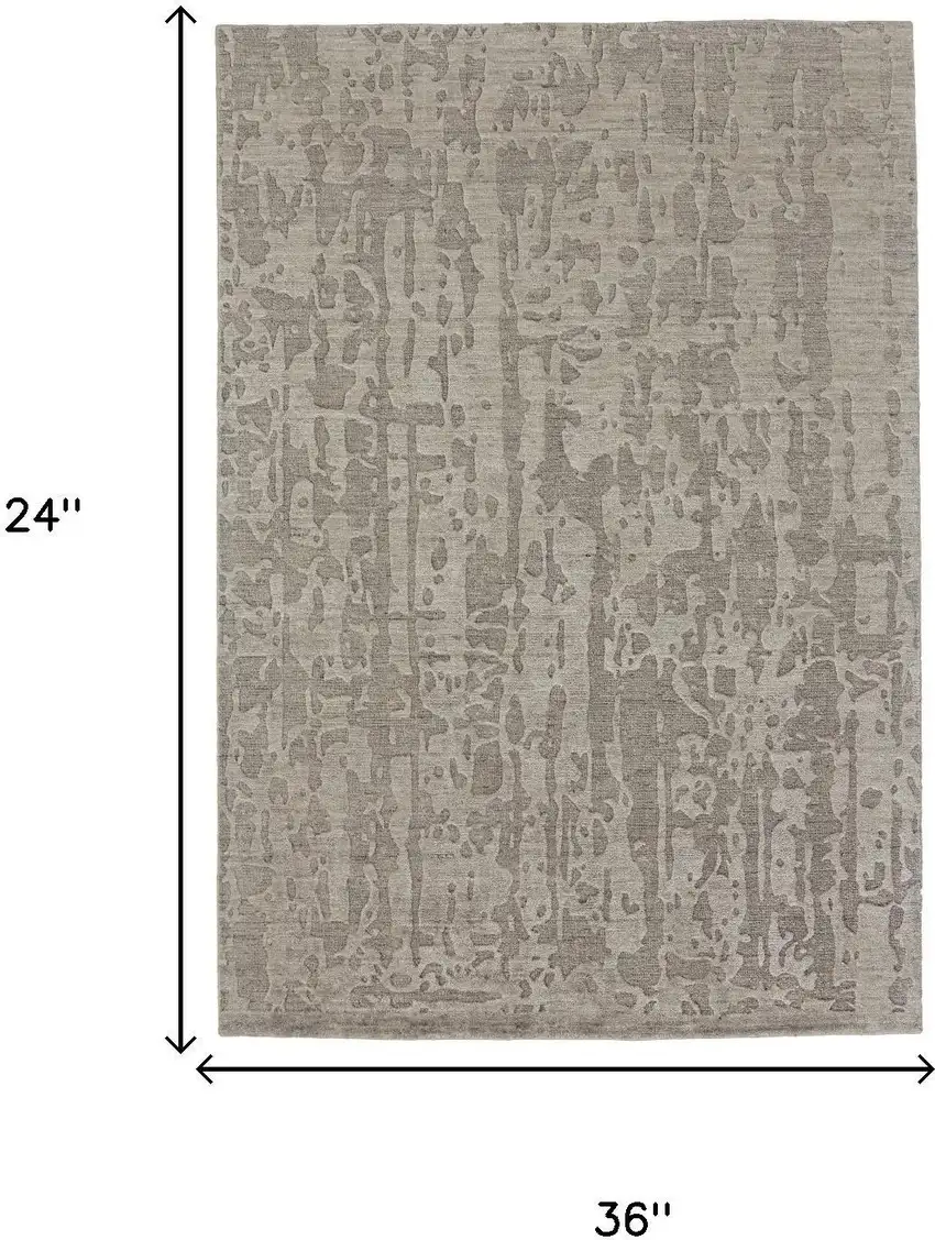 Taupe And Brown Abstract Hand Woven Area Rug Photo 5