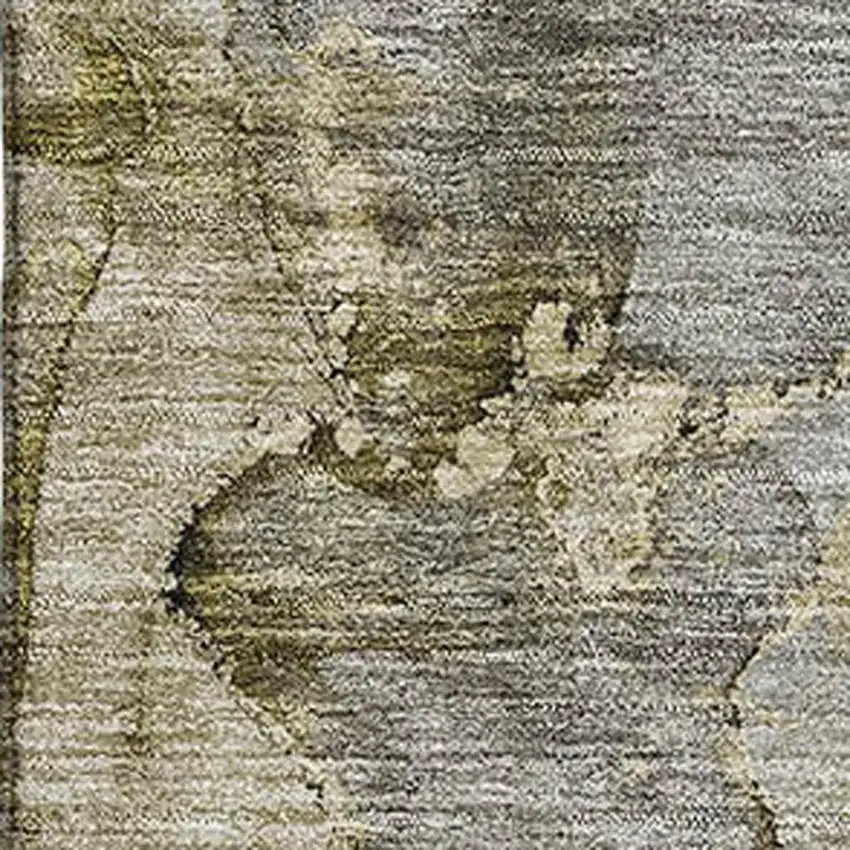 Taupe And Brown Abstract Washable Area Rug With UV Protection Photo 3