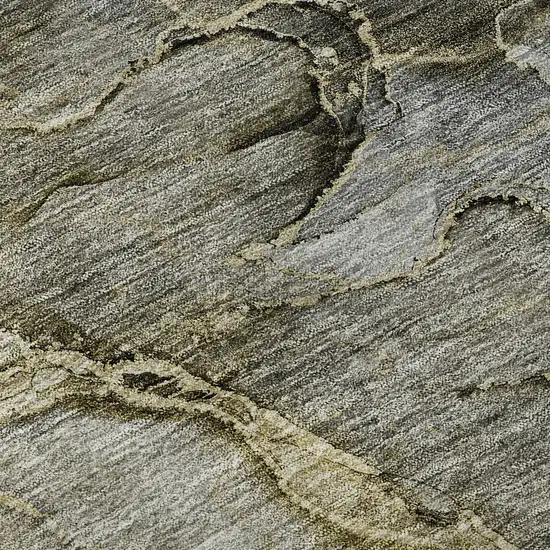 Taupe And Brown Abstract Washable Area Rug With UV Protection Photo 9