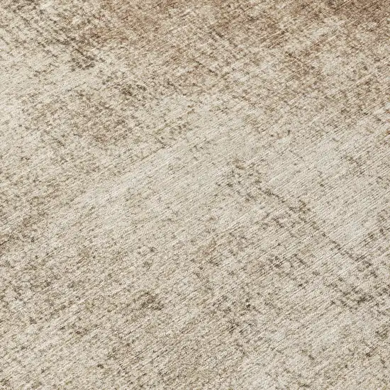 Taupe And Brown Abstract Washable Indoor Outdoor Area Rug Photo 9