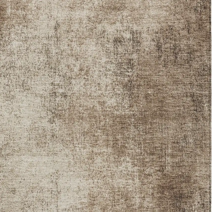 Taupe And Brown Abstract Washable Indoor Outdoor Area Rug Photo 9
