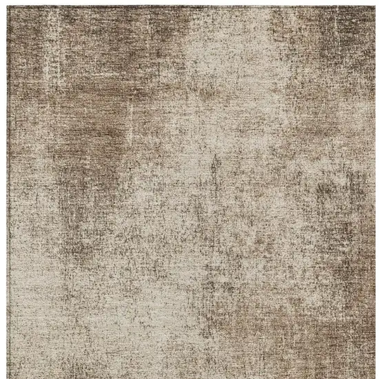 Taupe And Brown Abstract Washable Indoor Outdoor Area Rug Photo 3