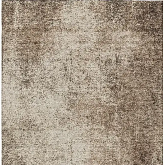Taupe And Brown Abstract Washable Indoor Outdoor Area Rug Photo 3