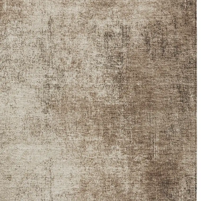 Taupe And Brown Abstract Washable Indoor Outdoor Area Rug Photo 9