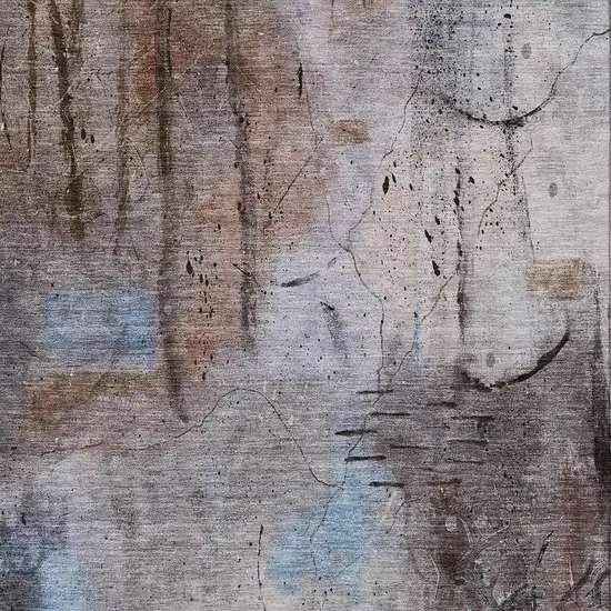 Taupe And Brown Abstract Washable Indoor Outdoor Area Rug Photo 3