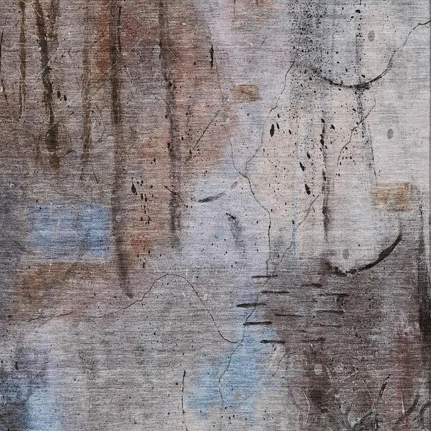 Taupe And Brown Abstract Washable Indoor Outdoor Area Rug Photo 3