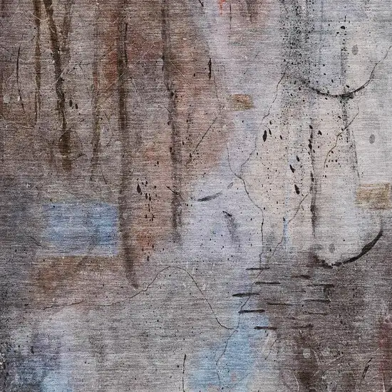 Taupe And Brown Abstract Washable Indoor Outdoor Area Rug Photo 3