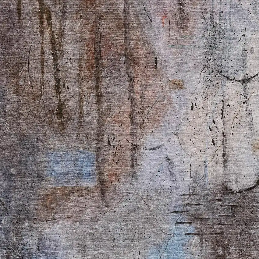 Taupe And Brown Abstract Washable Indoor Outdoor Area Rug Photo 3