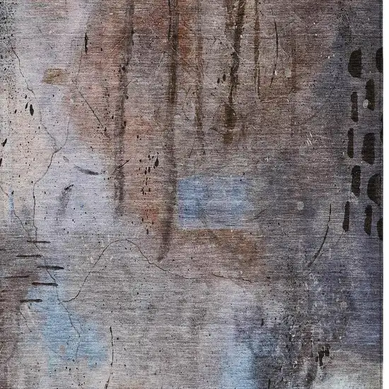 Taupe And Brown Abstract Washable Indoor Outdoor Area Rug Photo 7