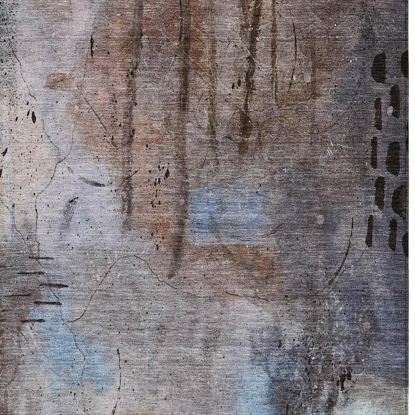 Taupe And Brown Abstract Washable Indoor Outdoor Area Rug Photo 7