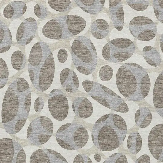 Taupe And Brown Abstract Washable Indoor Outdoor Area Rug Photo 2