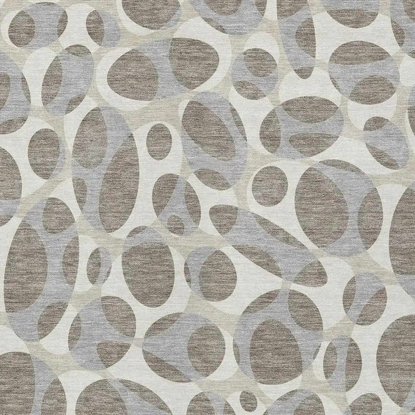 Taupe And Brown Abstract Washable Indoor Outdoor Area Rug Photo 2