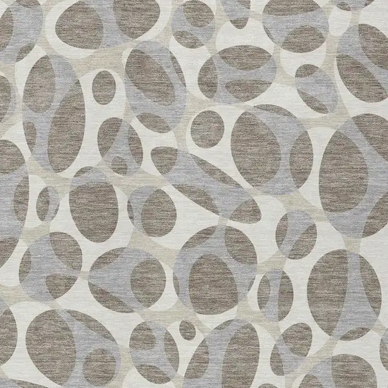 Taupe And Brown Abstract Washable Indoor Outdoor Area Rug Photo 2