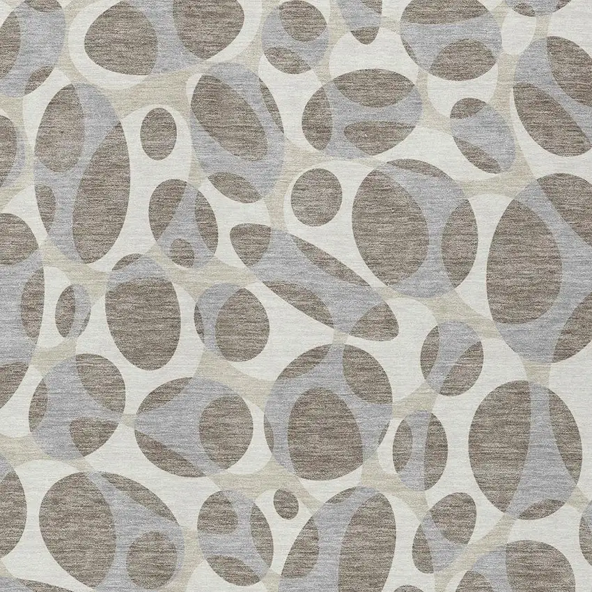 Taupe And Brown Abstract Washable Indoor Outdoor Area Rug Photo 2