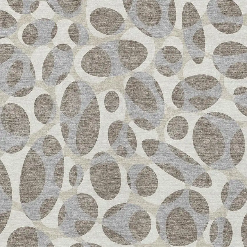 Taupe And Brown Abstract Washable Indoor Outdoor Area Rug Photo 2